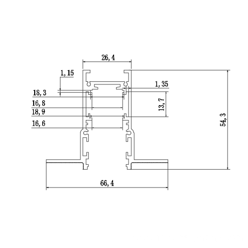 DC48V Recessed magnet Track lighting System